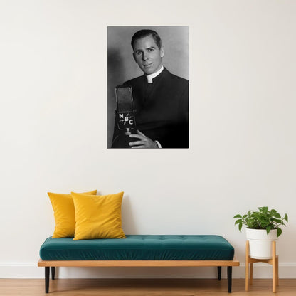 Portrait Of Bishop Fulton Sheen Poster Wall Art Print Home Wall Decor - xonomax