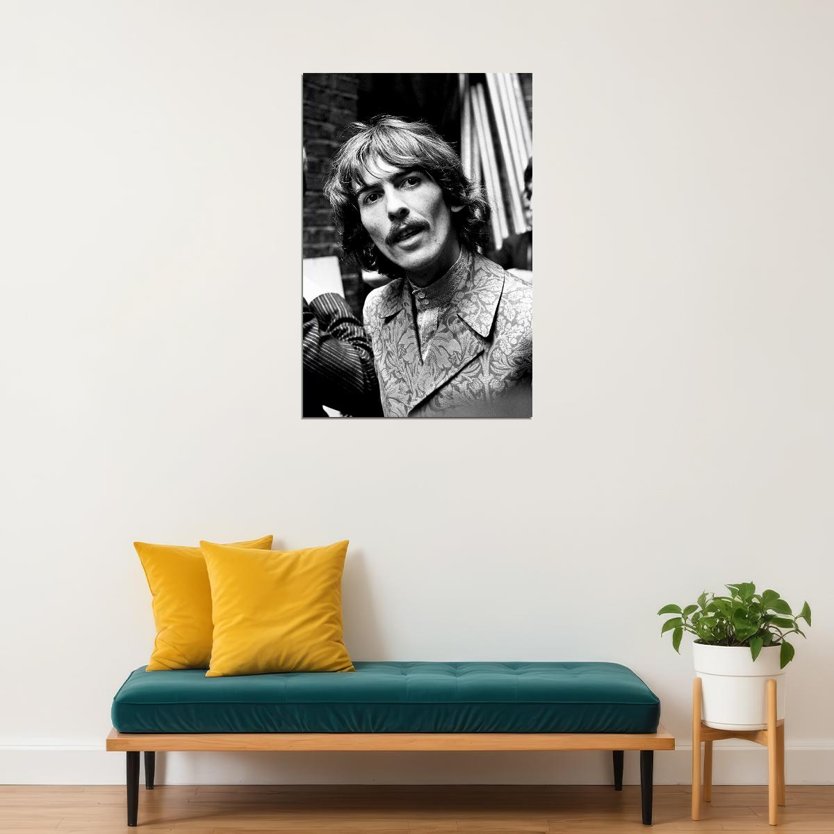 George Harrison Smiling British Musician Poster Wall Art Print Home Wall Decor - xonomax