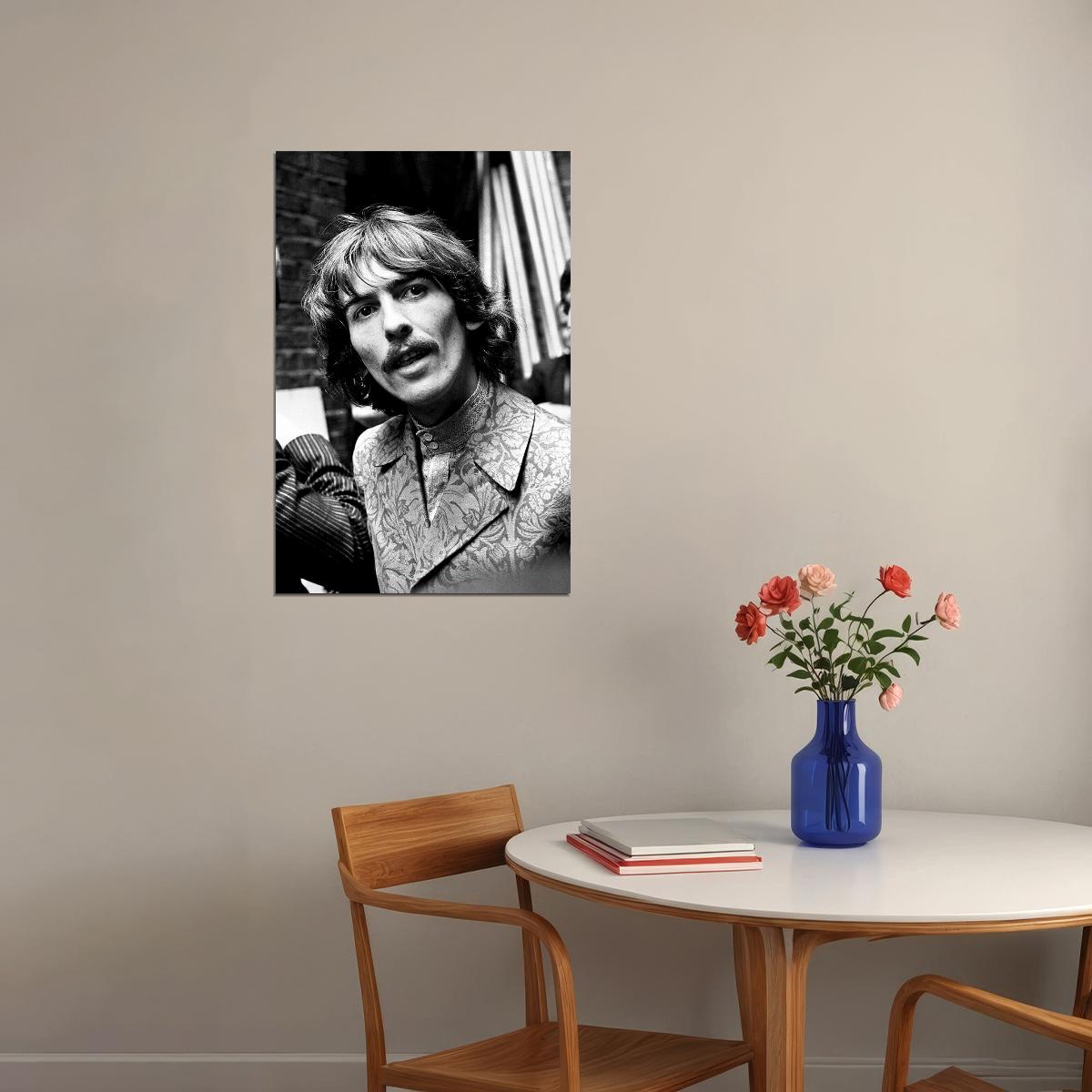 George Harrison Smiling British Musician Poster Wall Art Print Home Wall Decor - xonomax