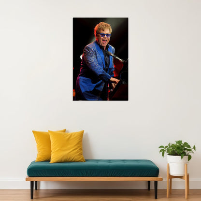 Musician Elton John Performing At The Forum Poster Wall Art Print Home Wall Decor - xonomax