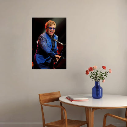 Musician Elton John Performing At The Forum Poster Wall Art Print Home Wall Decor - xonomax