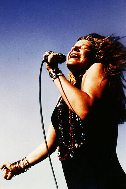 Janis Joplin Singing At Woodstock Poster Wall Art Print Home Wall Decor - xonomax