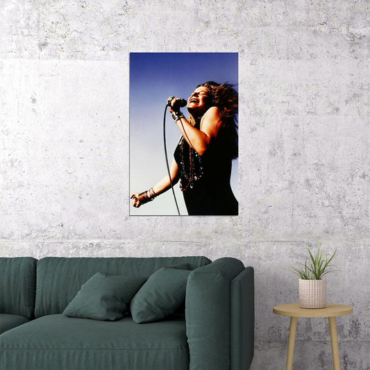 Janis Joplin Singing At Woodstock Poster Wall Art Print Home Wall Decor - xonomax