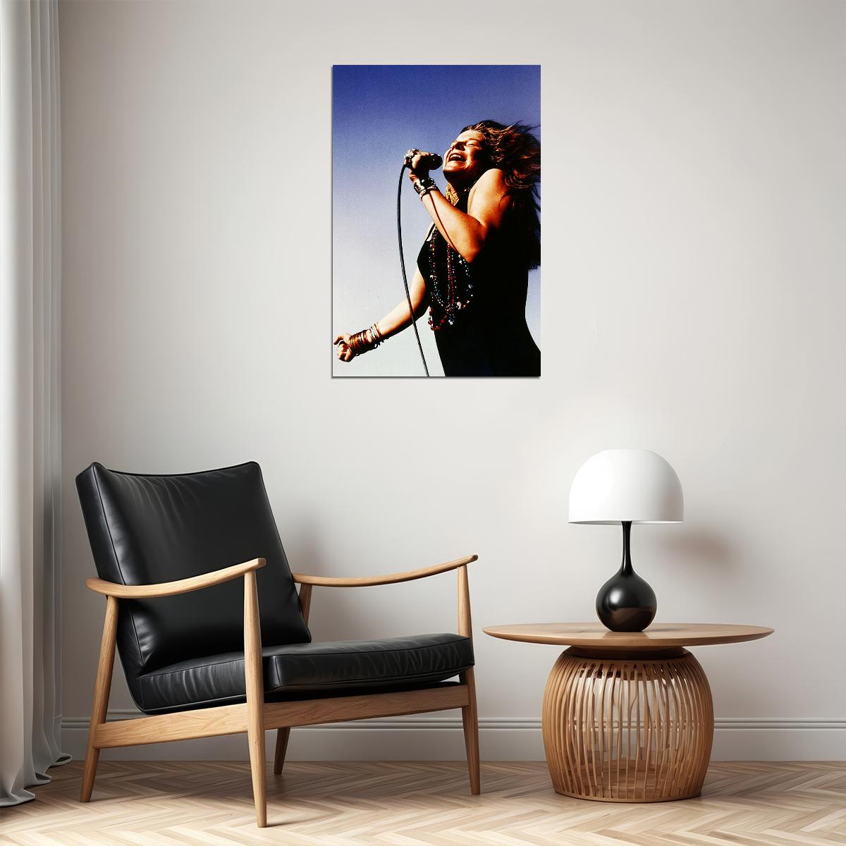 Janis Joplin Singing At Woodstock Poster Wall Art Print Home Wall Decor - xonomax