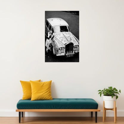 John Lennon With Psychedelic Rolls Royce Poster Wall Art Print Home Wall Decor