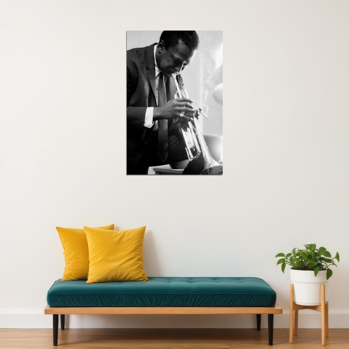 Miles Davis Playing Trumpet Composer Poster Wall Art Print Home Wall Decor - xonomax