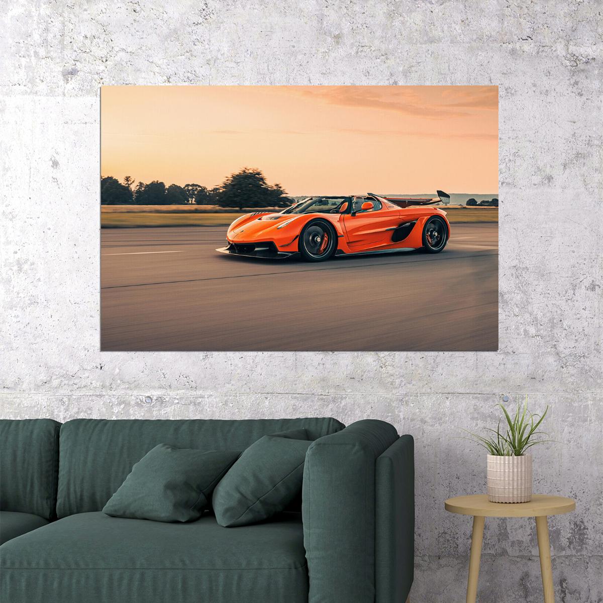 Poster - Koenigsegg Jesko Prototype Side View Poster Wall Art Print ...