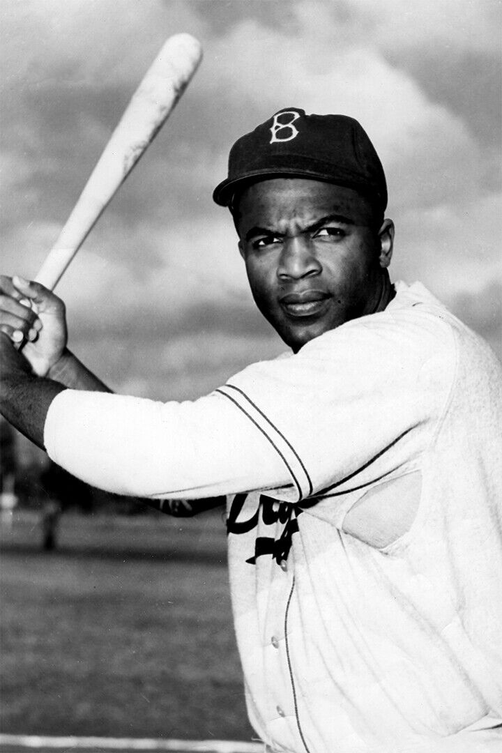 Portrait Of Jackie Robinson Famous Athlete Poster Wall Art Print Home Wall Decor - xonomax