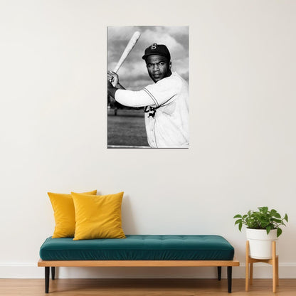 Portrait Of Jackie Robinson Famous Athlete Poster Wall Art Print Home Wall Decor - xonomax