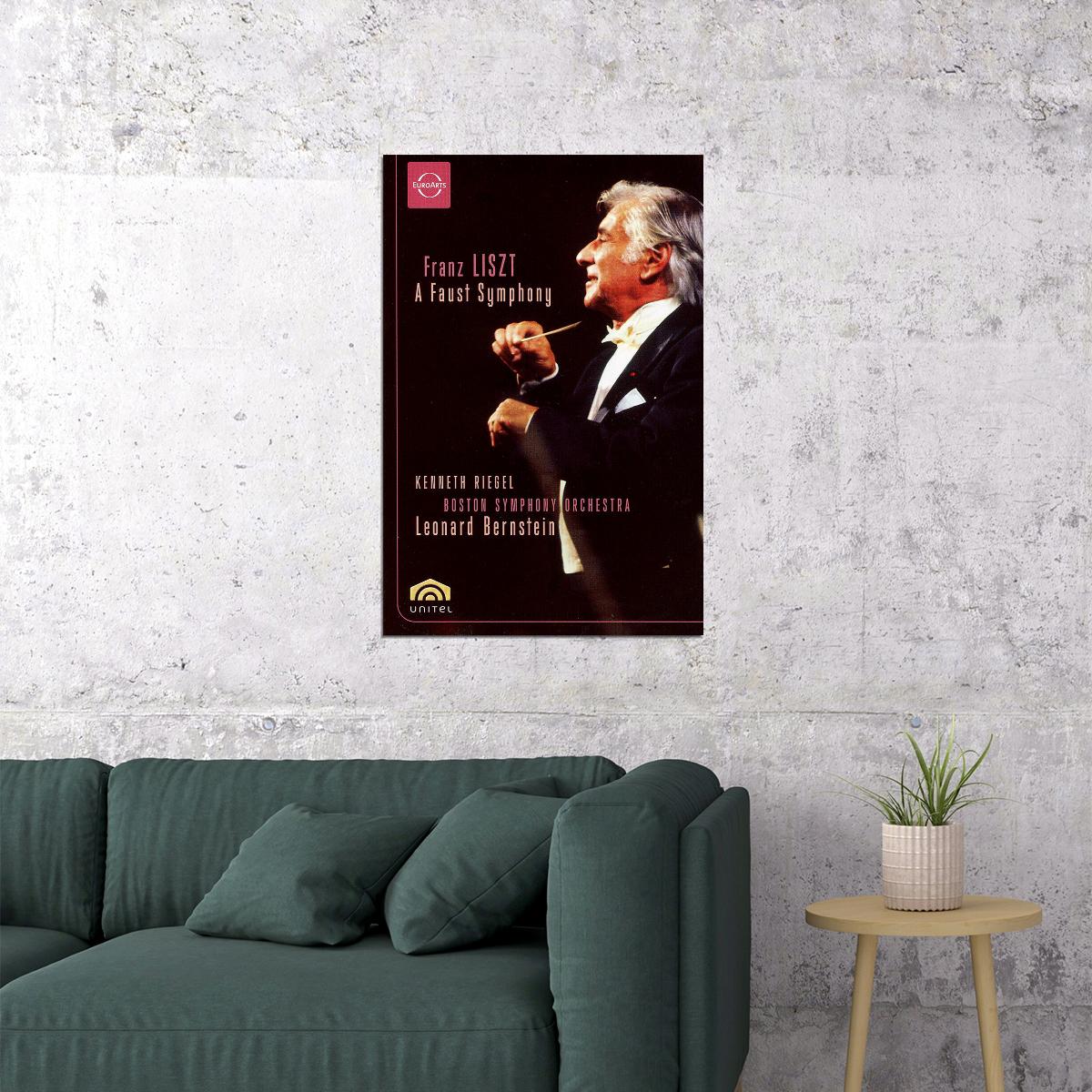 Leonard Bernstein Conducting Boston Symphony Poster Wall Art Print Home Wall Decor - xonomax