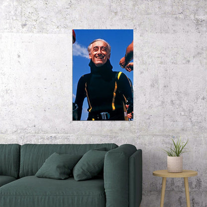 Sea Explorer Jacques Cousteau And Crew Member Making Plans Poster Wall Art Print Home Wall Decor