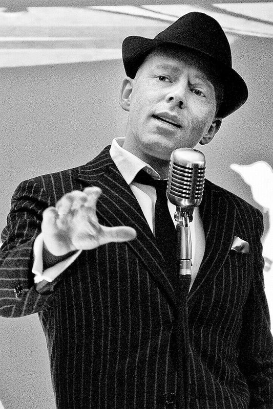 Frank In Person Crooning Into Microphone Poster Wall Art Print Home Wall Decor - xonomax