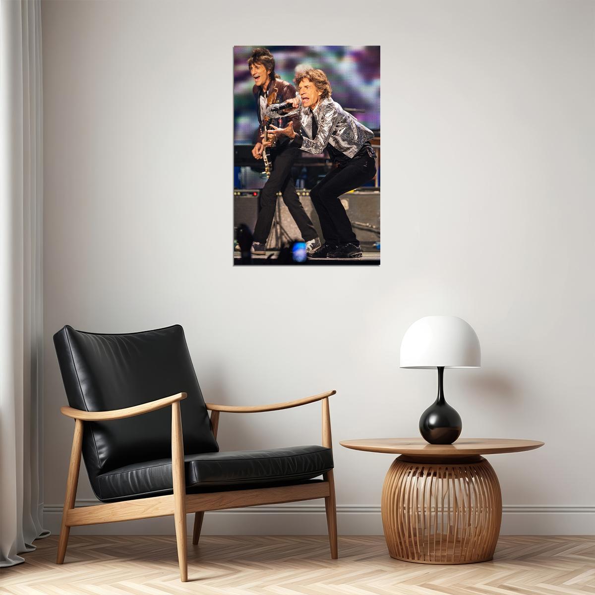 Mick Jagger Singing In Concert Poster Wall Art Print Home Wall Decor - xonomax
