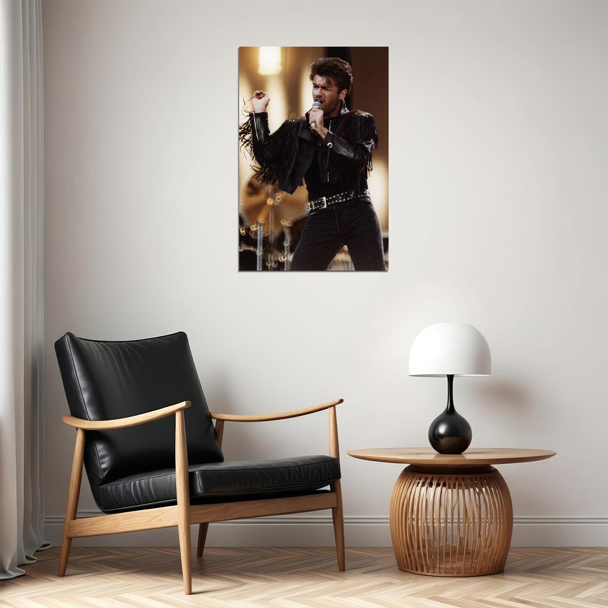 George Michael Singing Poster Wall Art Print Home Wall Decor - xonomax