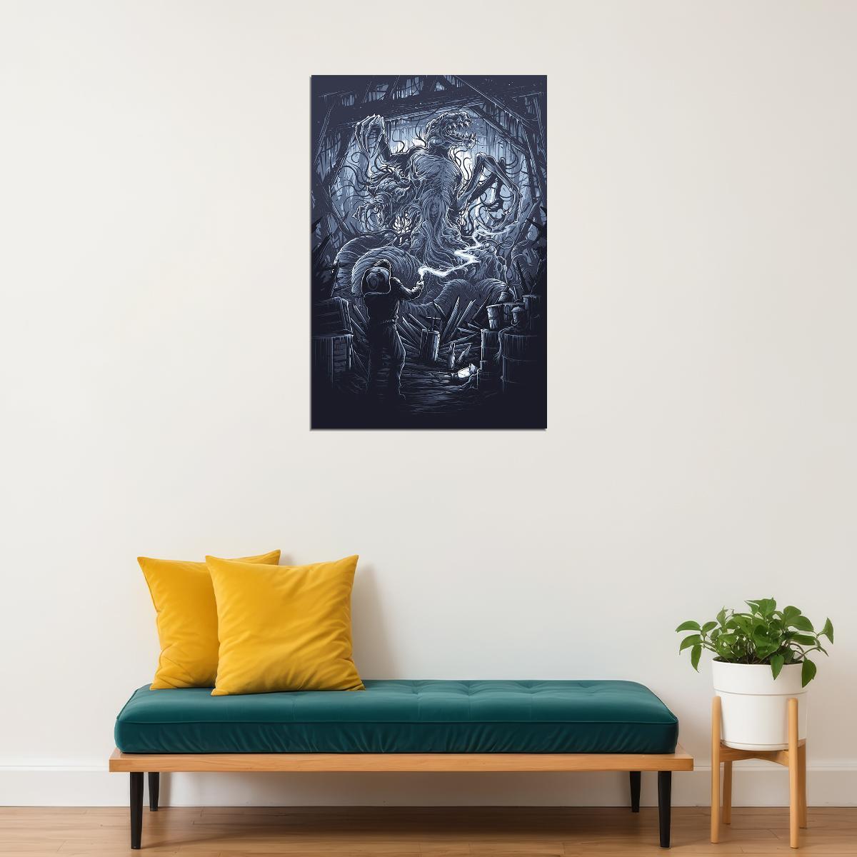 The Monster Movie Horror Poster Wall Art Print Home Wall Decor - xonomax