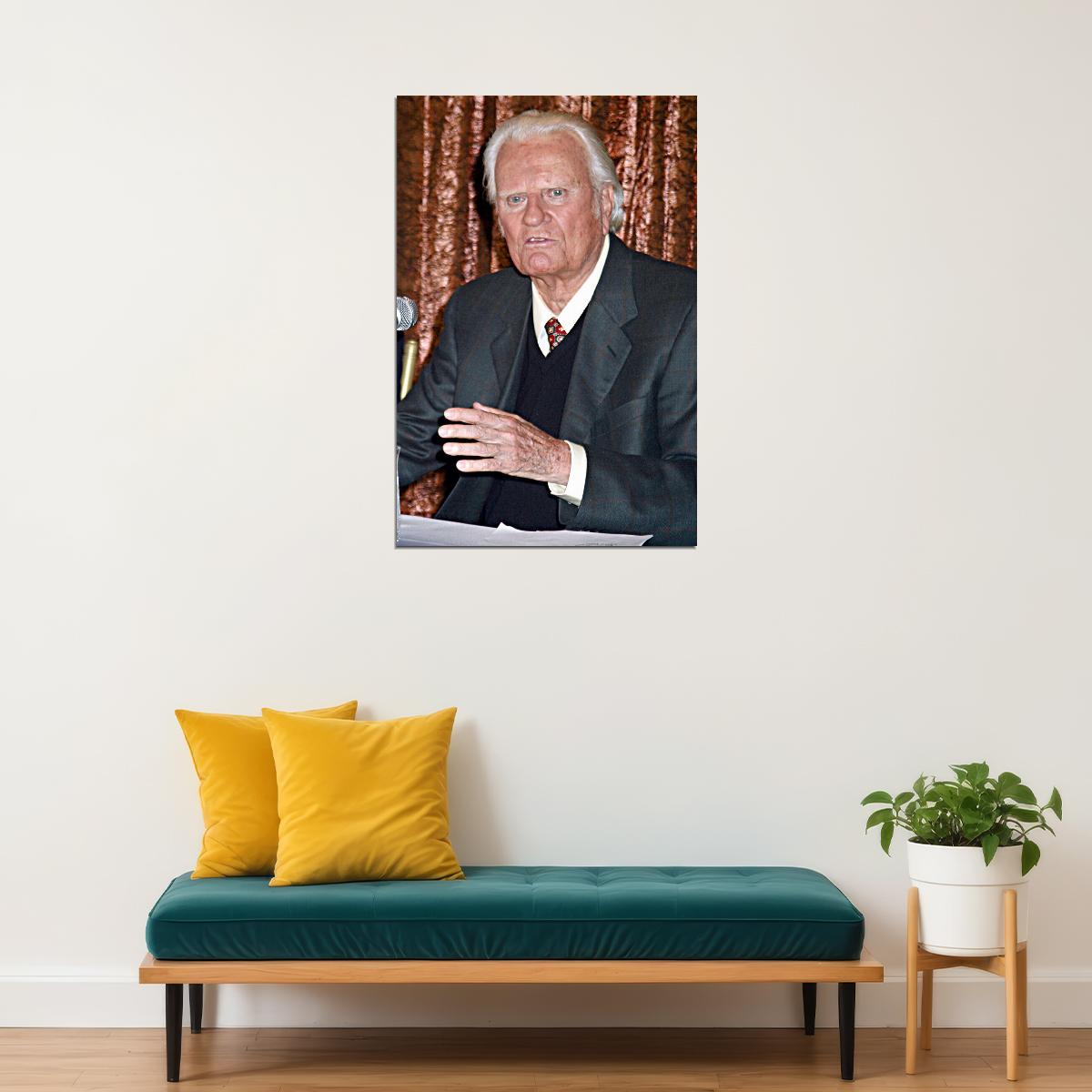 Evangelist Billy Graham Preaching In New York Poster Wall Art Print Home Wall Decor - xonomax