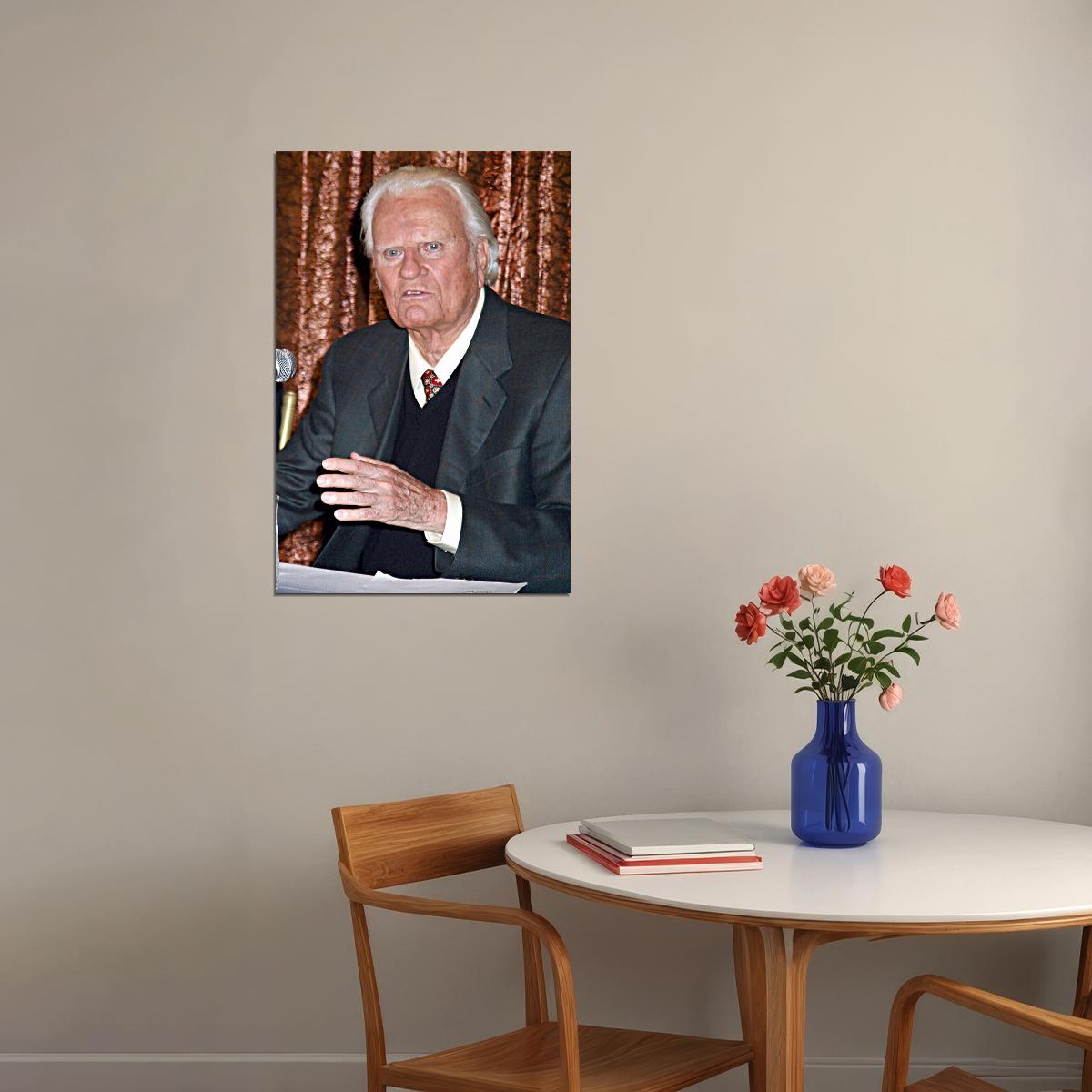 Evangelist Billy Graham Preaching In New York Poster Wall Art Print Home Wall Decor - xonomax
