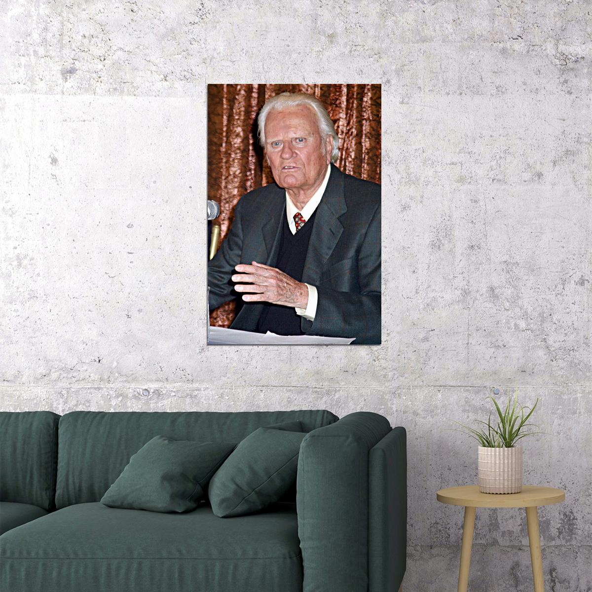 Evangelist Billy Graham Preaching In New York Poster Wall Art Print Home Wall Decor - xonomax