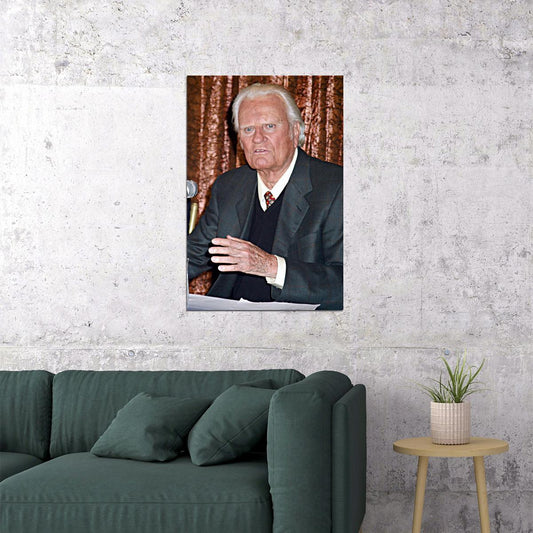 Evangelist Billy Graham Preaching In New York Poster Wall Art Print Home Wall Decor - xonomax