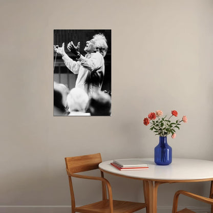 Leonard Bernstein Leading Orchestra Poster Wall Art Print Home Wall Decor - xonomax