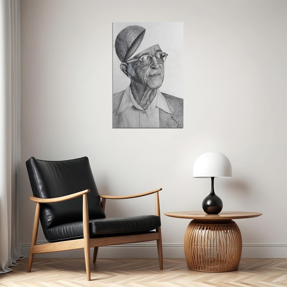 Portrait Of Psychotherapist Carl Rogers Poster Wall Art Print Home Wall Decor - xonomax