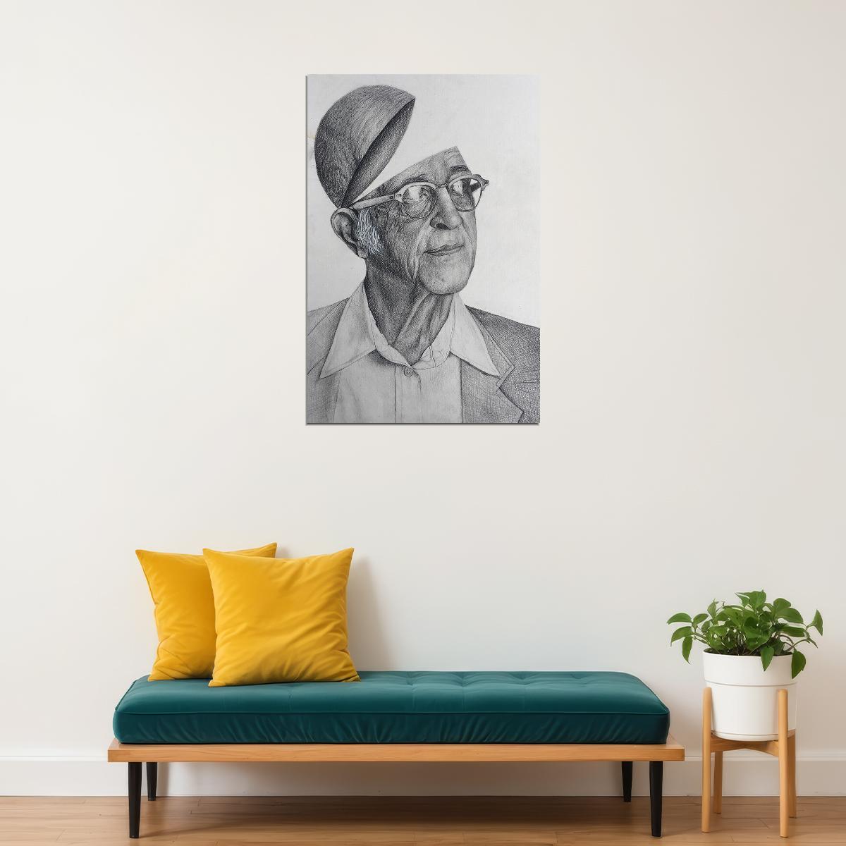 Portrait Of Psychotherapist Carl Rogers Poster Wall Art Print Home Wall Decor - xonomax