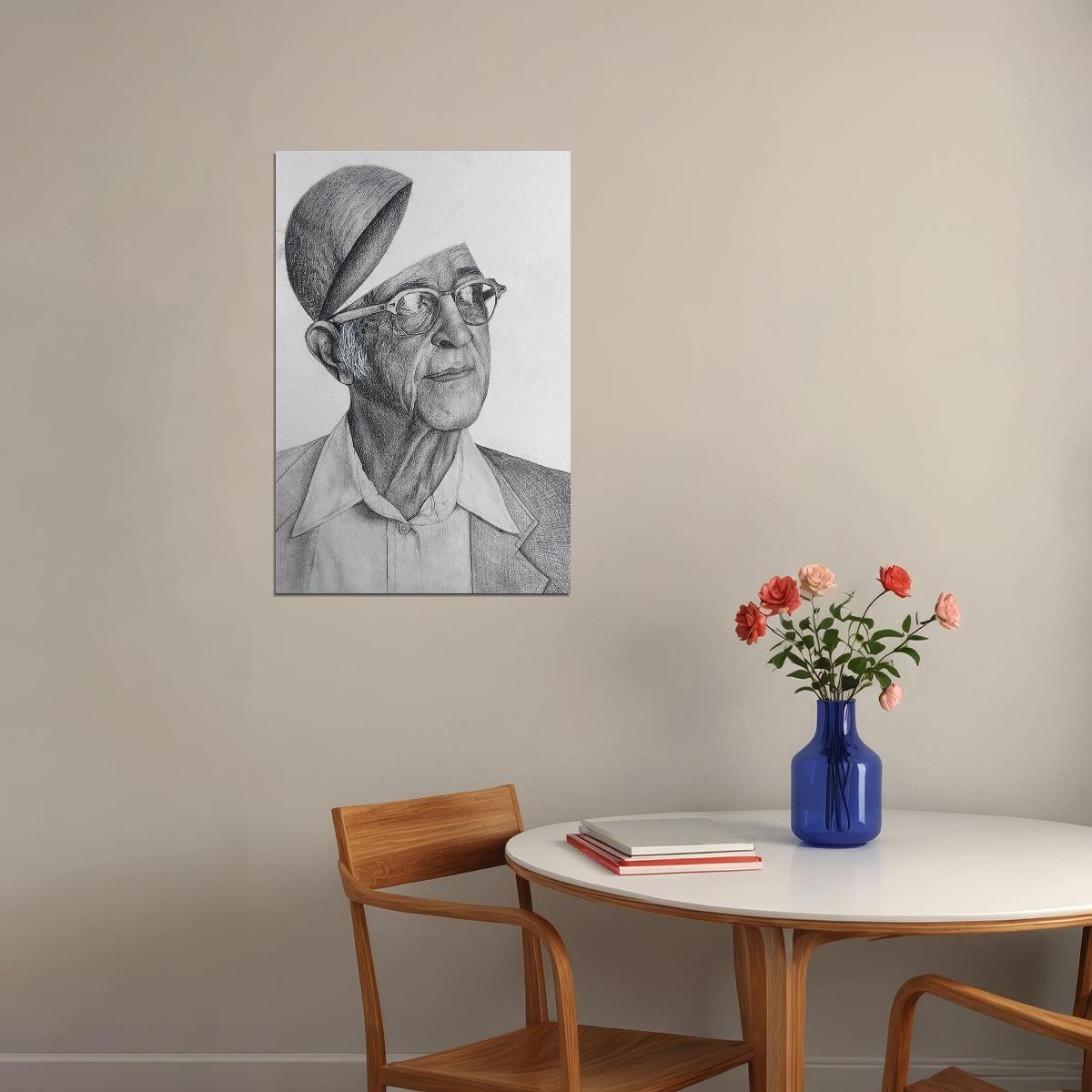 Portrait Of Psychotherapist Carl Rogers Poster Wall Art Print Home Wall Decor - xonomax