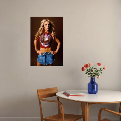 Britney Spears Celebrity Patriotic Us Flag Poster Wall Art Print Home Wall Decor - xonomax