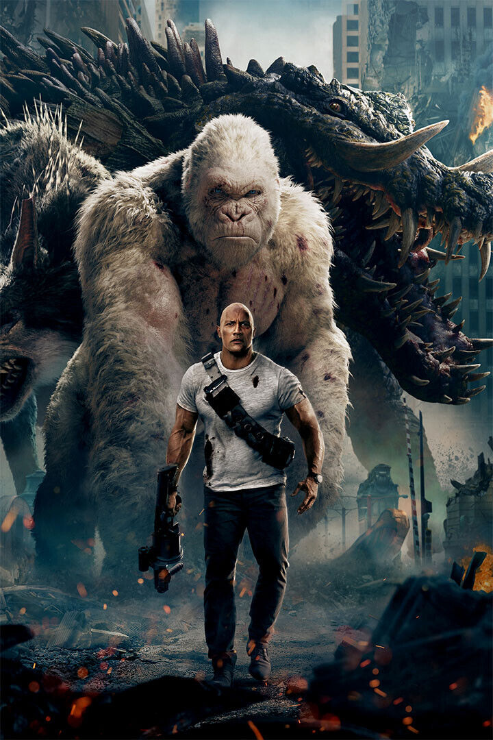 Big Meets Bigger Rampage Dwayne Johnson Poster Wall Art Print Home Wall Decor - xonomax