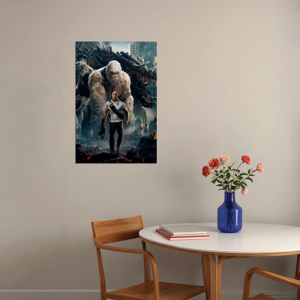 Big Meets Bigger Rampage Dwayne Johnson Poster Wall Art Print Home Wall Decor - xonomax