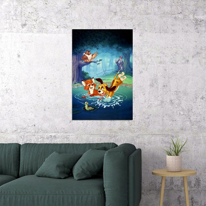 Fox And The Hound Movie Animation Kids Poster Wall Art Print Home Wall Decor - xonomax