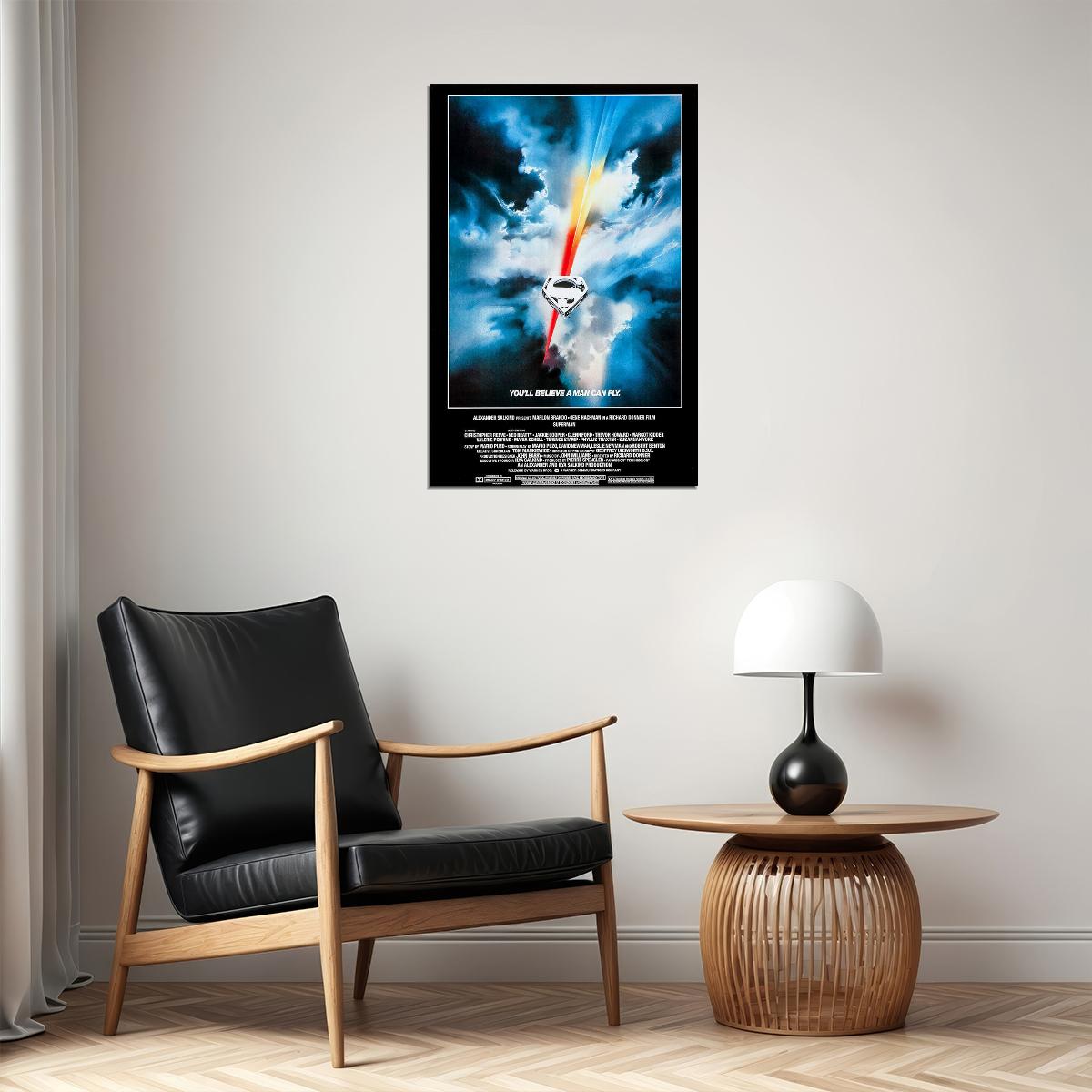 Superman The Movie Christopher Reeve Margot Kidder Poster Wall Art Print Home Wall Decor - xonomax