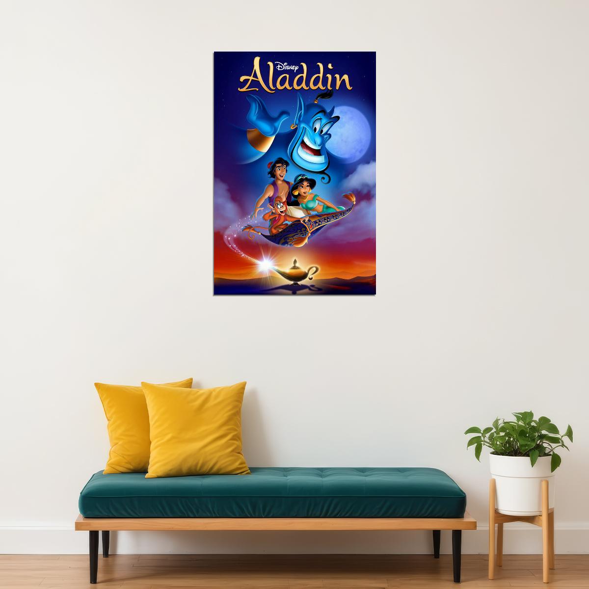 Aladdin Jafar Jasmine Collectible Movie 1992 Poster Wall Art Print Home Wall Decor - xonomax