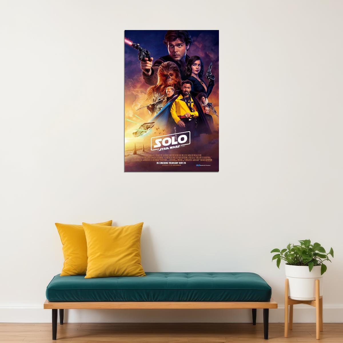 Solo Star Wars Story Han Solo Chewbacca 2018 Movie Poster Wall Art Print Home Wall Decor - xonomax