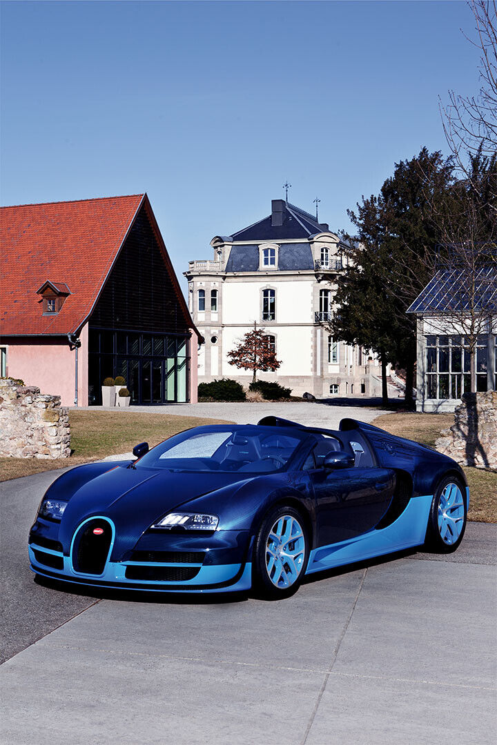 Bugatti Bolide Blue Fast Hypercar Car Poster Wall Art Print Home Wall Decor