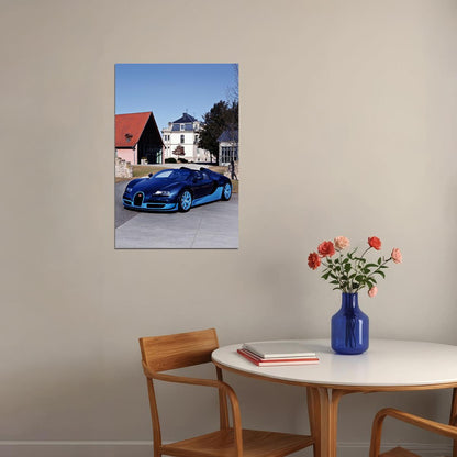 Bugatti Bolide Blue Fast Hypercar Car Poster Wall Art Print Home Wall Decor