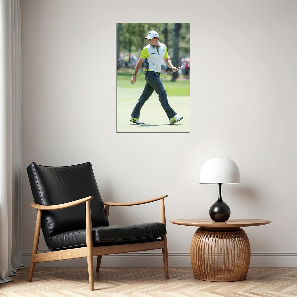 Rory Mcilroy Golf Swing Navy Shirt Poster Wall Art Print Home Wall Decor