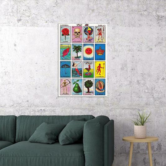 La Loteria El Valiento La Muerte El Alacran Poster Wall Art Print Home Wall Decor - xonomax