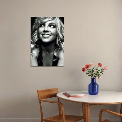 Britney Spears Laying On Bed Black And White Poster Wall Art Print Home Wall Decor