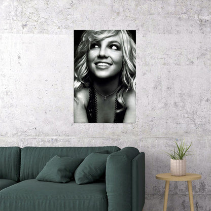 Britney Spears Laying On Bed Black And White Poster Wall Art Print Home Wall Decor