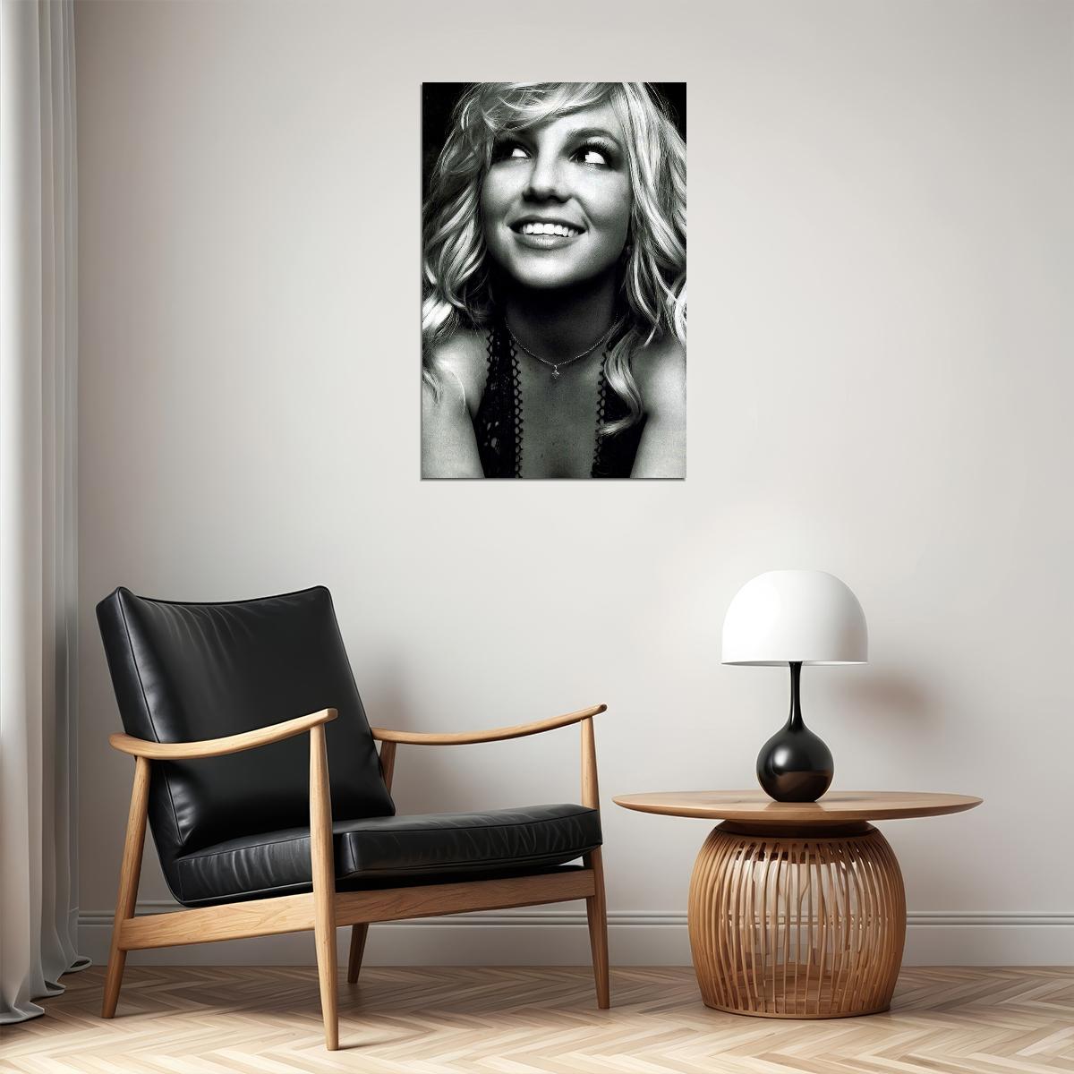 Britney Spears Laying On Bed Black And White Poster Wall Art Print Home Wall Decor