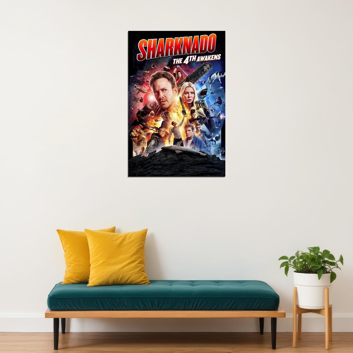 Sharknado 4 Awakens Tv Movie Poster Wall Art Print Home Wall Decor - xonomax