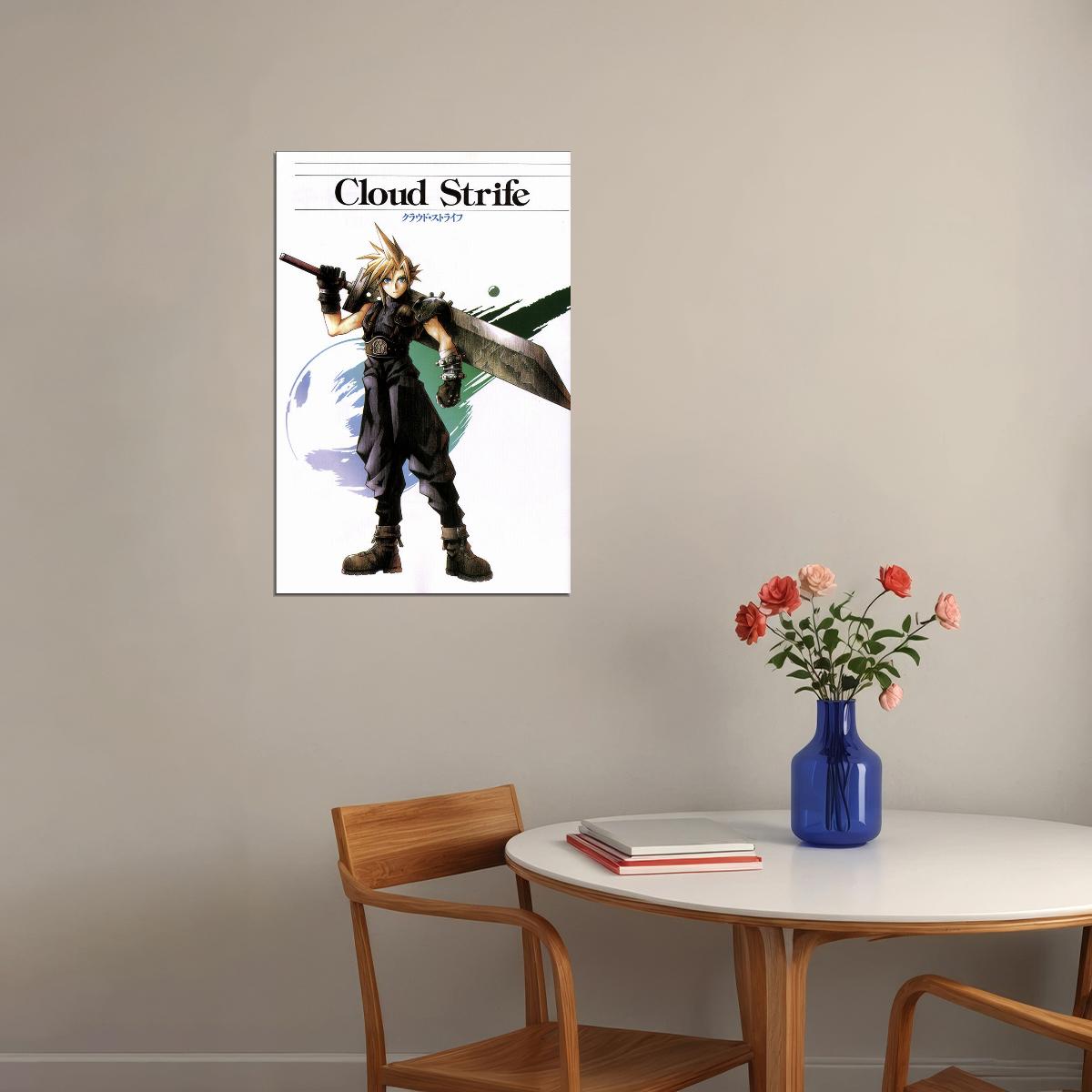 Online Game Final Fantasy Cloud Strife Poster Wall Art Print Home Wall Decor