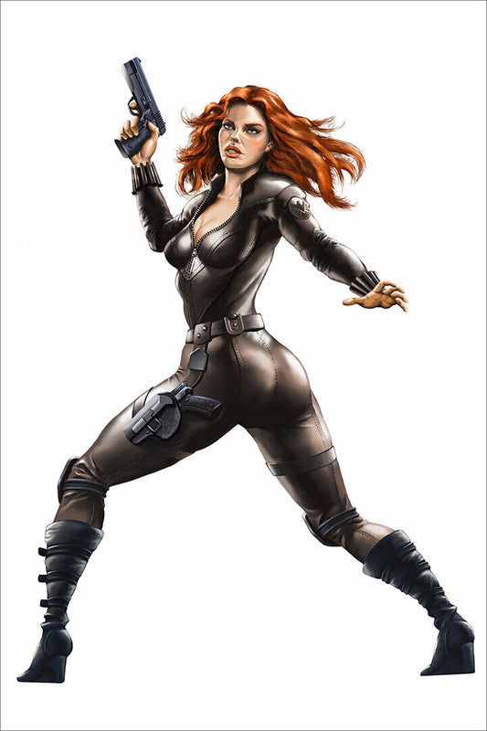 Black Widow Anime Style Cross Guns Poster Wall Art Print Home Wall Decor - xonomax