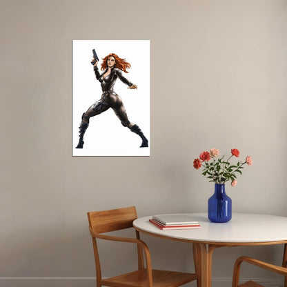 Black Widow Anime Style Cross Guns Poster Wall Art Print Home Wall Decor - xonomax