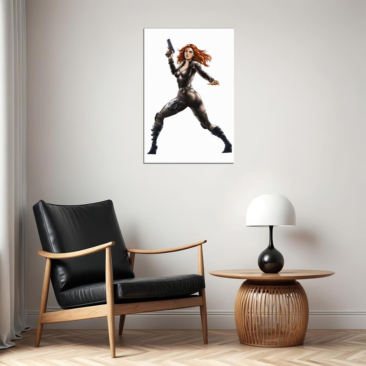 Black Widow Anime Style Cross Guns Poster Wall Art Print Home Wall Decor - xonomax