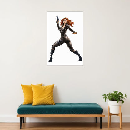 Black Widow Anime Style Cross Guns Poster Wall Art Print Home Wall Decor - xonomax