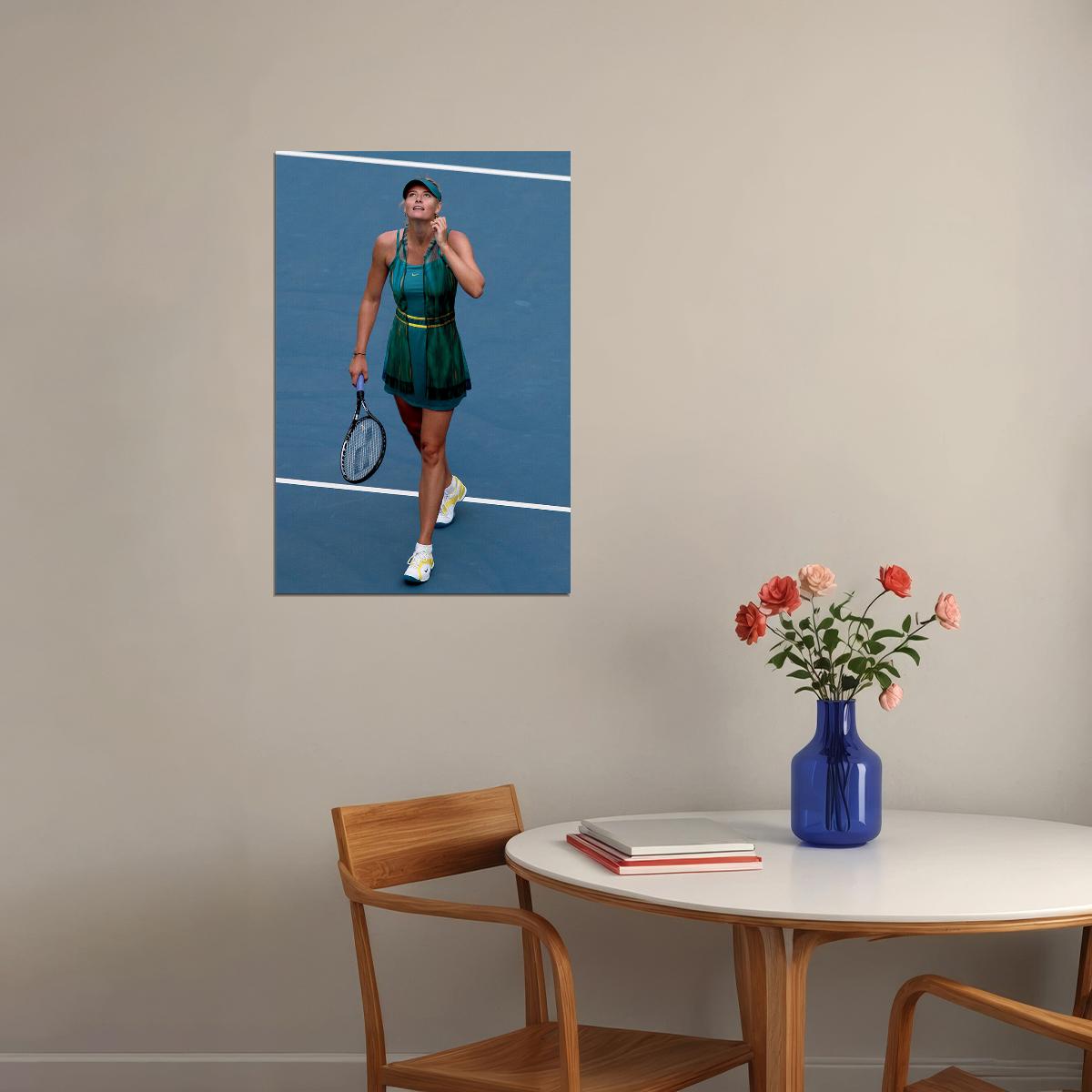 Maria Sharapova Blue And Green Tennis Court Poster Wall Art Print Home Wall Decor - xonomax