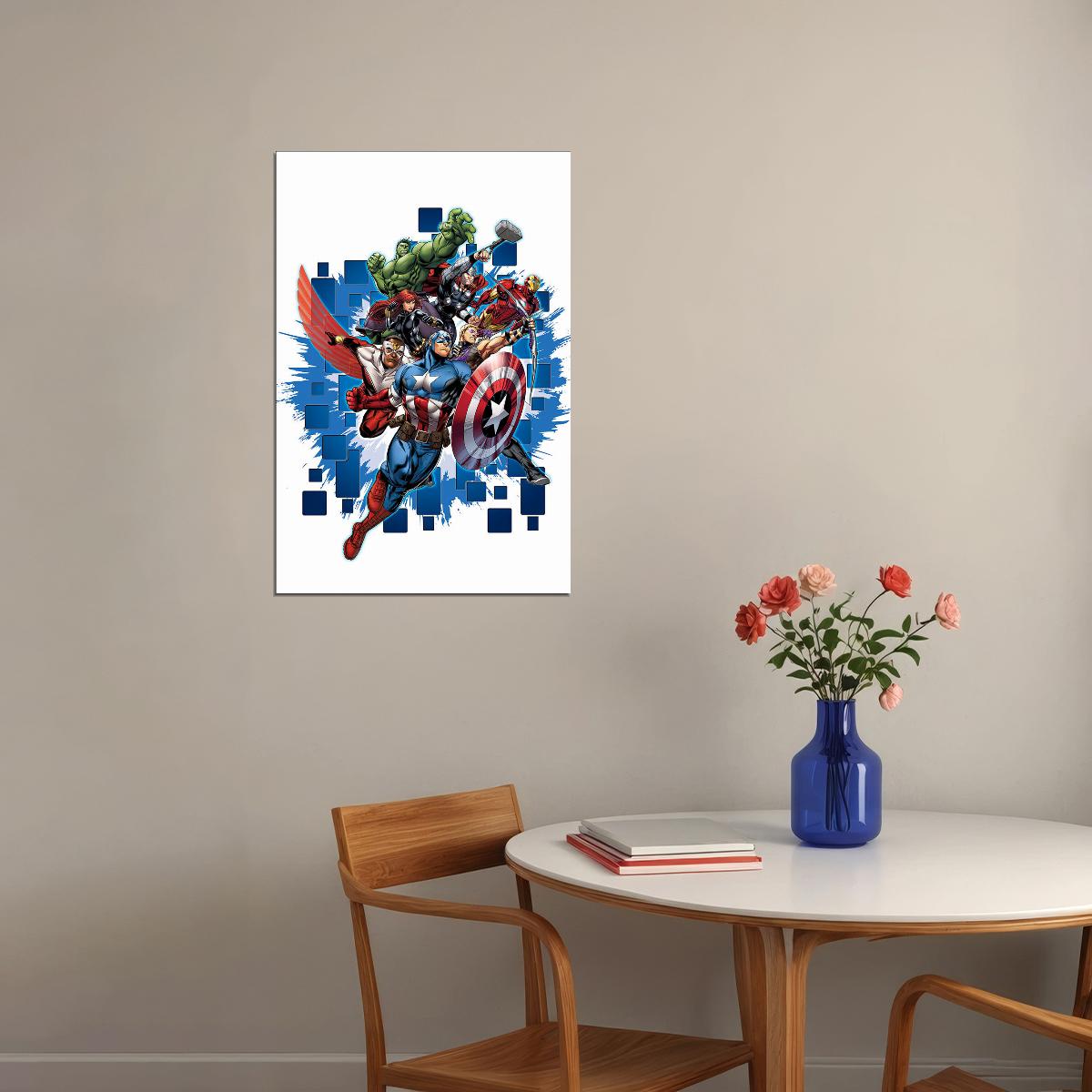 Thor Captain America Hulk Black Panther Iron-man Poster Wall Art Print Home Wall Decor - xonomax