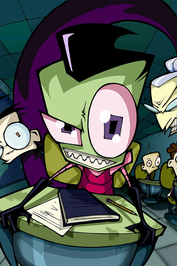 Invader Zim Sitting In Chair Dark Comedy Poster Wall Art Print Home Wall Decor - xonomax